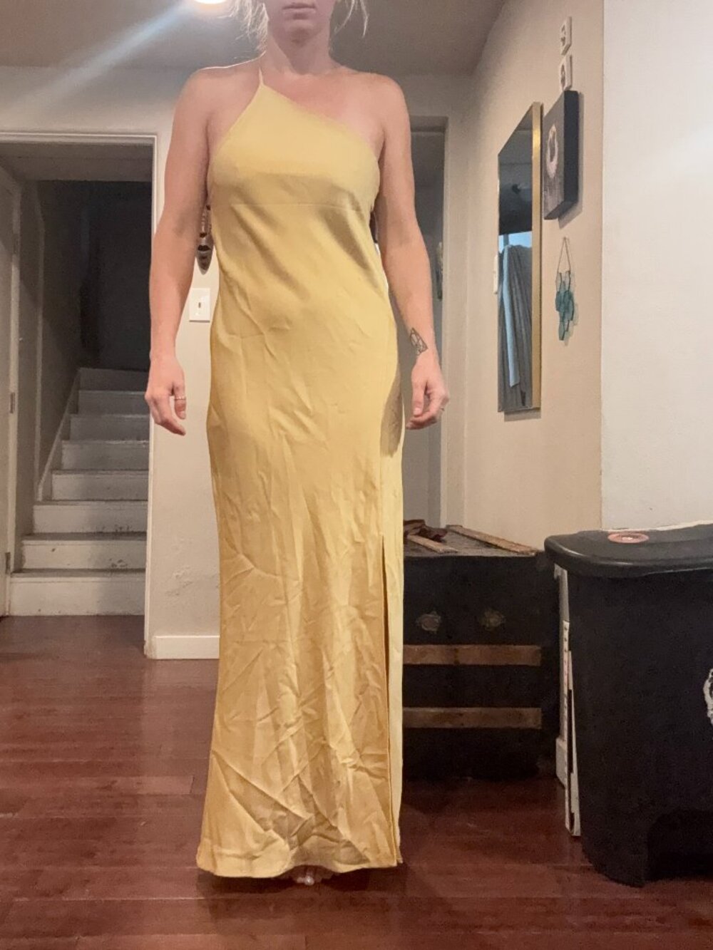 Commense Yellow Silk Dress
